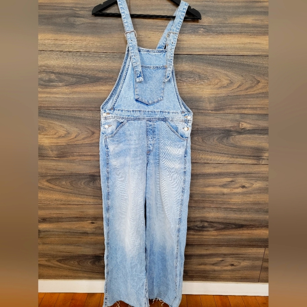 Zara flared denim overalls